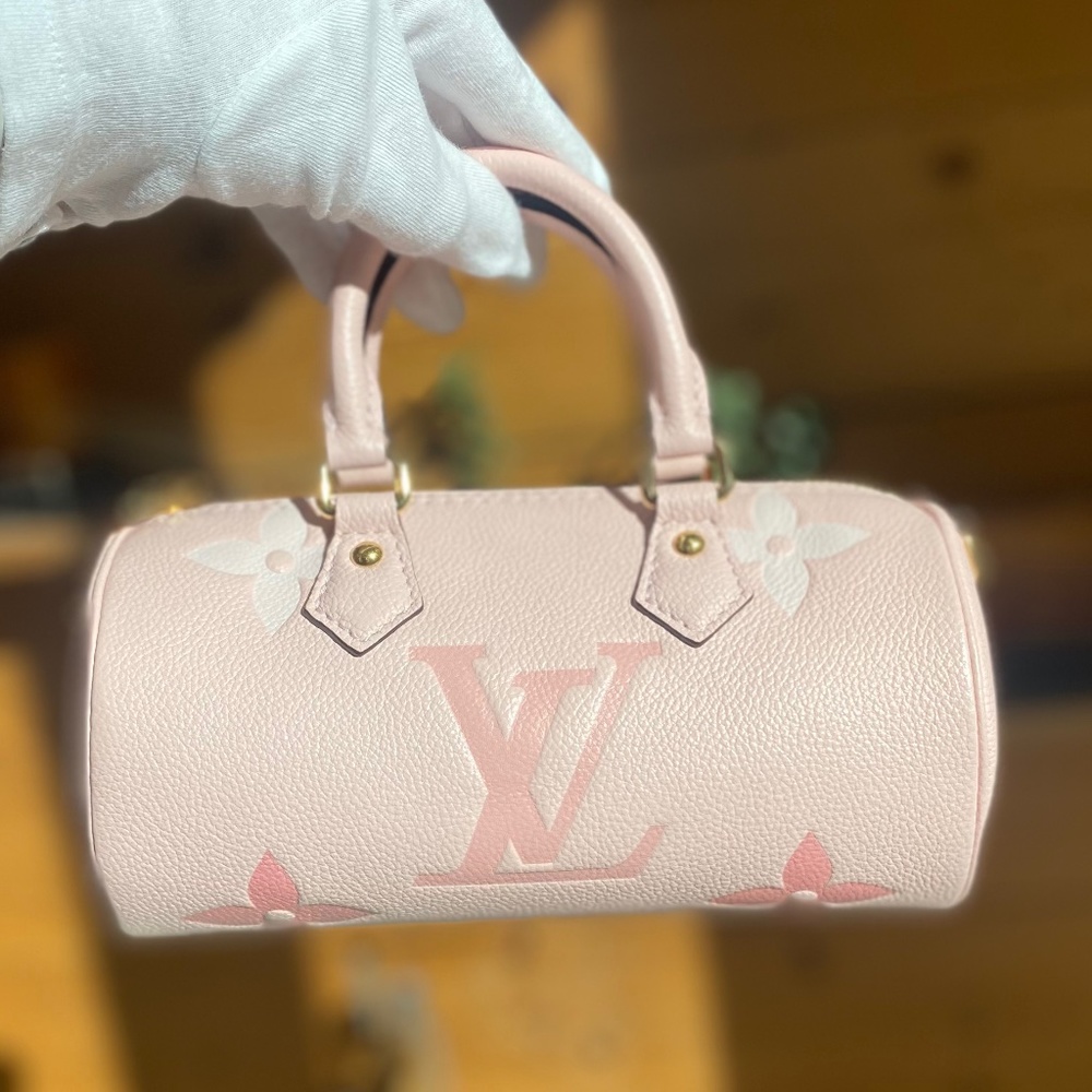 Louis Vuitton Papillon BB Monogram Empreinte Leather in Pastel Light Pink